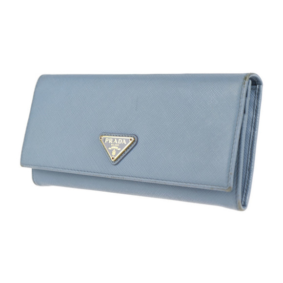 Prada Long Wallet Saffiano Blue Light - Picture 1 of 9